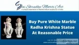 Buy Pure White Marble Radha Krishna Statue at Reasonable Price