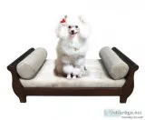D-Art Collection Mahogany Sleigh Dog Bed Brown Medium