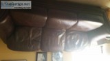 Brown Nailhead Leather Sofa and Matching Chair