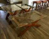 3 living room beveled glass top tables
