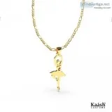 Ballerina Pendant with Name Initial Gold Plated