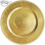 Round Charger Plates Gold Beaded Dinner Chargers - 13-inch  (12 