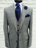 Blue Prince of Wales Check 3 Piece Suit  Suit Hire Hemel Hempste