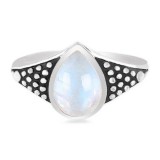 SILVER MOONSTONE RING-STARTLING AURIGA