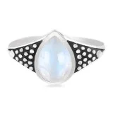 SILVER MOONSTONE RING-STARTLING AURIGA