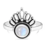 STERLING SILVER MOONSTONE RING-MAGIC CROWN