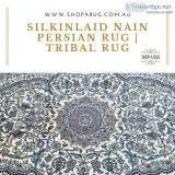 Silkinlaid Nain Persian Rug  Tribal Rug