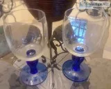 Cobalt Blue Stemmed WineWater Glasses