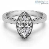 1 Carat Moissanite Marquise Halo Solitaire - TB-SL-0013-WG-AB