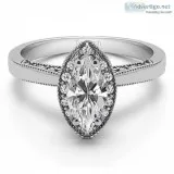 1 Carat Moissanite Marquise Halo Solitaire - TB-SL-0013-WG-AB