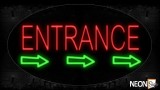 Entrance With Arrow Sign Logo Neon Sign