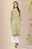 Block print Cotton Straight Kurta for Women - Rose Shree