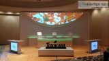High End Custom Curved Tradeshow Booth  Corporate Theater Set