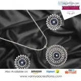 Exclusive Platinum Design Oval Shape Silver Pendant For Women