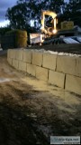 Excavator Cut Sandstone Blocks