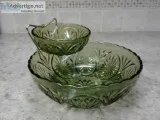 VINTAGE 3 PC. ANCHOR HOCKING CHIP and DIP SET-NEW
