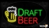 Draft Beer With Mug Logo Neon Sign