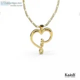Heart Love Pendant With Name Engraved Gold Plated