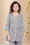 Block Print Cotton Top - Rose Shree