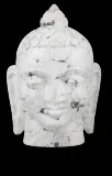Meditating Buddha Head In Howlite  Stone Statue