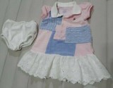 Ralph Lauren Baby Girl Patchwork Polo Dress PinkBlue with bloome