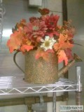 Autumn Colored Flowers in Copper Flower Pot.