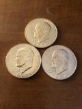 Coins-Eisenhower dollars-40% silver-1972S 1973S 1974S