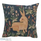 BUY RABBIT IN BLUE II FRENCH TAPESTRY CUSHION