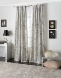 Buy Michael Aram Botanical Leaf Back Tab Curtain - Silver  Uniqu