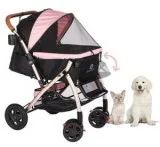 HPZ&trade PET ROVER Offering Comfortable Pink Pet Stroller in th