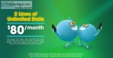 2 LINES UNLIMITED DATA FOR 80