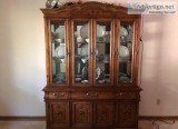 Bernhardt China Cabinet with Full 12-place China set