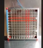Plastic corner grill in autoswing Silver shining and Red colour 