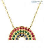 Look Charming with Gold Rainbow Necklace