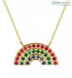 Look Charming with Gold Rainbow Necklace