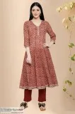 Mohana Block Print Cotton Kurta - Rose Shree