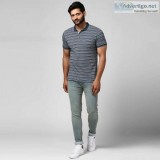 BUKKL Men s Blue Stretchable Slim Fit Jeans