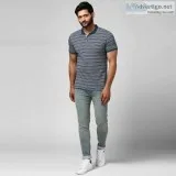 BUKKL Men s Blue Stretchable Slim Fit Jeans