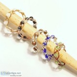 Braided Wire Ring with Crystal Beads Custom Made