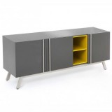 Buy Rupert Grey And Yellow Gloss Sideboard 200cm