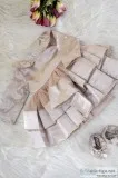 Shop Beige Shade Frock with Matching Fabric Shoes Online