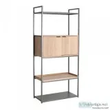 Vernon 84cm Wooden Bookcase With Cupboard For Sale
