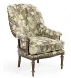 John Richard Fanback Exposed Wood Occasional Chair  Luxury Accen