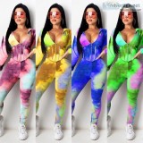 Cheap Contrast Color Jumpsuit With Hooded for Women Fall Winter 