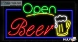 Open Beer With Mug Logo And Blue Border