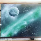 Green Galaxy Mist Painting