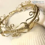 Gold Victorian Style Cuff Bracelet