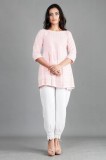 Shop Chikan Peplum Kurti with Tulip Salwar for Women Online