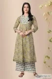 Cotton Block Print Bhumi Jaal Anarkali Kurta - Rose Shree