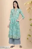 Shop Online Swapna Block print cotton Kurta - Rose Shree